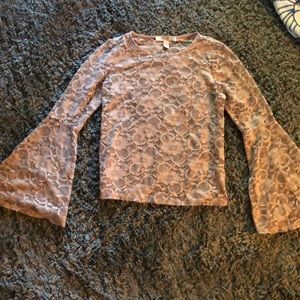 Lace See-Thru top with Bell Bottom Sleeves